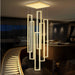 BAMDECOR AD2578 Gold Modern Geometric LED Chandelier Minimalist Interlocking Rectangles - Amazingooh Wholesale