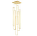 BAMDECOR AD2578 Gold Modern Geometric LED Chandelier Minimalist Interlocking Rectangles - Amazingooh Wholesale