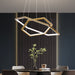 BAMDECOR AD2582/2 Modern LED Chandelier, Hexagonal Rings Ceiling Lighting Contemporary Chandeliers (2 Rings - Brass Gold) - Amazingooh Wholesale