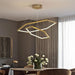 BAMDECOR AD2582/2 Modern LED Chandelier, Hexagonal Rings Ceiling Lighting Contemporary Chandeliers (2 Rings - Brass Gold) - Amazingooh Wholesale