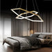 BAMDECOR AD2582/2 Modern LED Chandelier, Hexagonal Rings Ceiling Lighting Contemporary Chandeliers (2 Rings - Brass Gold) - Amazingooh Wholesale