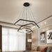 BAMDECOR AD2582/3 Modern LED Chandelier, Hexagonal Rings Ceiling Lighting Contemporary Chandeliers (3 Rings - Black) - Amazingooh Wholesale
