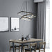BAMDECOR AD2582/3 Modern LED Chandelier, Hexagonal Rings Ceiling Lighting Contemporary Chandeliers (3 Rings - Black) - Amazingooh Wholesale