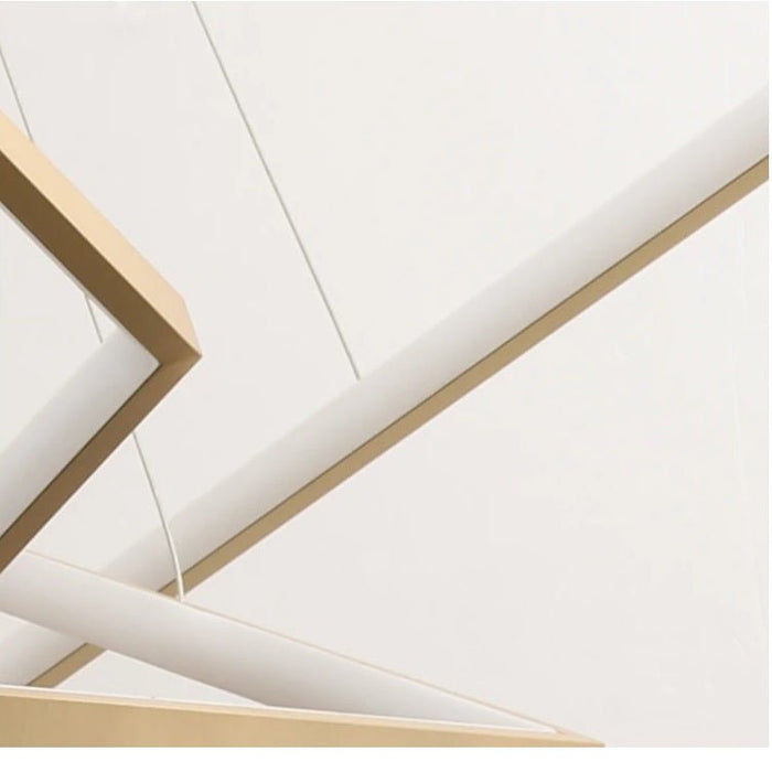 BAMDECOR AD2582/3 Modern LED Chandelier, Hexagonal Rings Ceiling Lighting Contemporary Chandeliers (3 Rings - Gold) - Amazingooh Wholesale