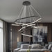 BAMDECOR AD2582/4 Modern LED Chandelier, Hexagonal Rings Ceiling Lighting Contemporary Chandeliers (4 Rings - Black) - Amazingooh Wholesale