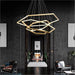 BAMDECOR AD2582/4 Modern LED Chandelier, Hexagonal Rings Ceiling Lighting Contemporary Chandeliers (4 Rings - Gold) - Amazingooh Wholesale