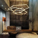 BAMDECOR AD2582/4 Modern LED Chandelier, Hexagonal Rings Ceiling Lighting Contemporary Chandeliers (4 Rings - Gold) - Amazingooh Wholesale