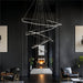 BAMDECOR AD2582/5 Modern LED Chandelier, Hexagonal Rings Ceiling Lighting Contemporary Chandeliers (5 Rings - Black) - Amazingooh Wholesale