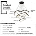 BAMDECOR AD2582/5 Modern LED Chandelier, Hexagonal Rings Ceiling Lighting Contemporary Chandeliers (5 Rings - Black) - Amazingooh Wholesale