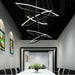 BAMDECOR AD2582/5 Modern LED Chandelier, Hexagonal Rings Ceiling Lighting Contemporary Chandeliers (5 Rings - Black) - Amazingooh Wholesale