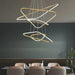BAMDECOR AD2583 Modern Triangular LED Chandelier (Five Rings - Gold/Black) - Amazingooh Wholesale