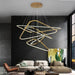 BAMDECOR AD2583 Modern Triangular LED Chandelier (Five Rings - Gold/Black) - Amazingooh Wholesale