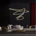 BAMDECOR AD2583 Modern Triangular LED Chandelier (Four Rings - Gold/Black) - Amazingooh Wholesale