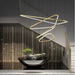 BAMDECOR AD2583 Modern Triangular LED Chandelier (Four Rings - Gold/Black) - Amazingooh Wholesale