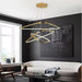 BAMDECOR AD2583 Modern Triangular LED Chandelier (Three Rings - Gold/Black) - Amazingooh Wholesale
