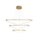 BAMDECOR AD2583 Modern Triangular LED Chandelier (Three Rings - Gold/Black) - Amazingooh Wholesale