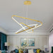 BAMDECOR AD2583 Modern Triangular LED Chandelier (Three Rings - Gold/Black) - Amazingooh Wholesale