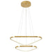 BAMDECOR AD2583 Modern Triangular LED Chandelier (Two Rings - Gold/Black) - Amazingooh Wholesale