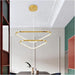 BAMDECOR AD2583 Modern Triangular LED Chandelier (Two Rings - Gold/Black) - Amazingooh Wholesale