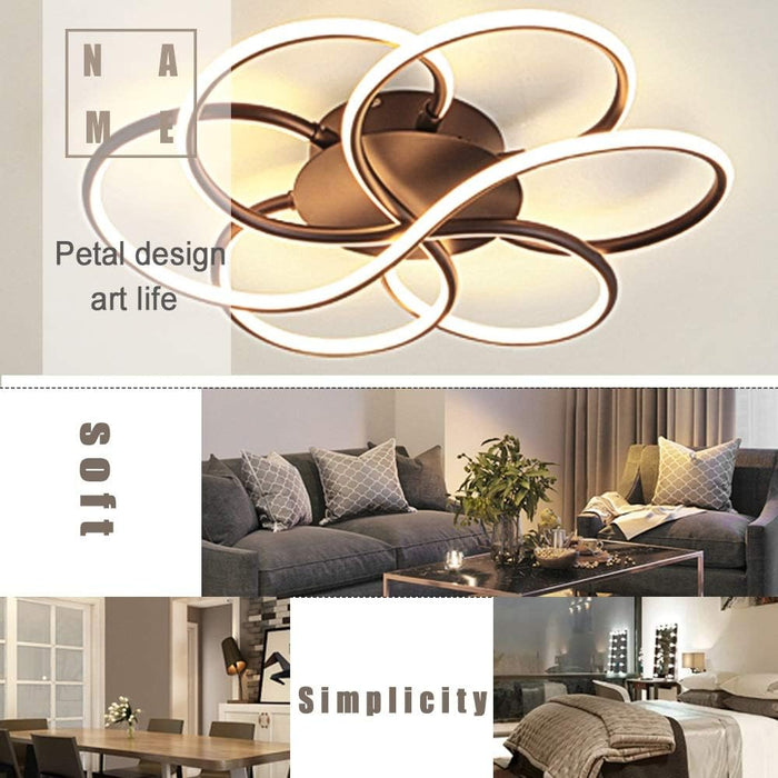 BAMDECOR AD2585 Black Creative Flower Shape Design Ceiling Lamp Acrylic Flush Mount Chandelier - Amazingooh Wholesale