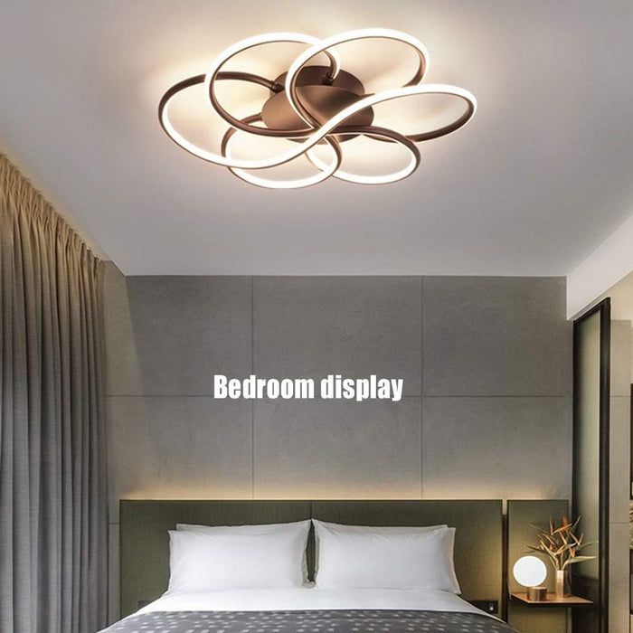 BAMDECOR AD2585 Black Creative Flower Shape Design Ceiling Lamp Acrylic Flush Mount Chandelier - Amazingooh Wholesale
