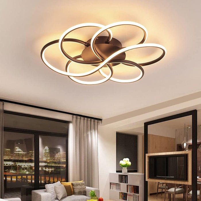 BAMDECOR AD2585 Black Creative Flower Shape Design Ceiling Lamp Acrylic Flush Mount Chandelier - Amazingooh Wholesale