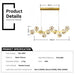 BAMDECOR AD2601 Modern 10 - Light Gold Kitchen Island Light with Glass Globe Shade Ceiling Pendant Lights - Amazingooh Wholesale