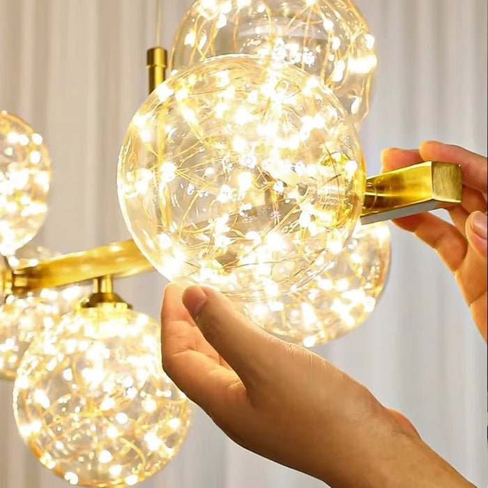BAMDECOR AD2601 Modern 10 - Light Gold Kitchen Island Light with Glass Globe Shade Ceiling Pendant Lights - Amazingooh Wholesale