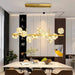 BAMDECOR AD2601 Modern 10 - Light Gold Kitchen Island Light with Glass Globe Shade Ceiling Pendant Lights - Amazingooh Wholesale