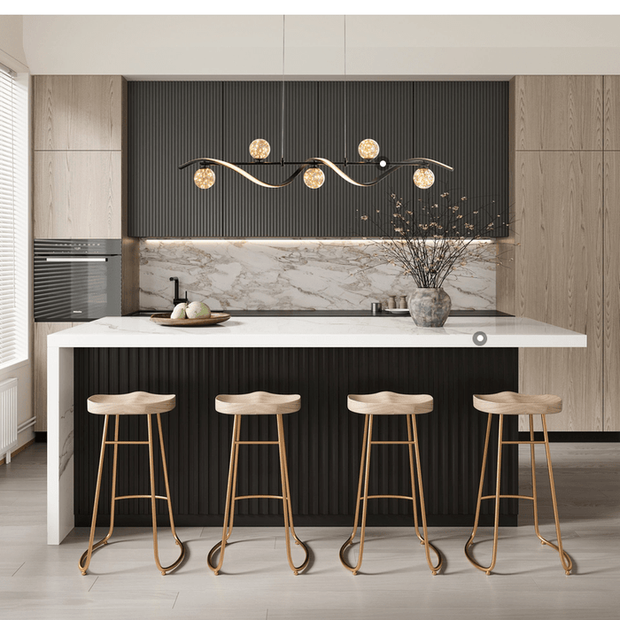 BAMDECOR AD2621 Modern Black Kitchen Island Light with Glass Globe Shade Ceiling Pendant Lights (Copy) - Amazingooh Wholesale