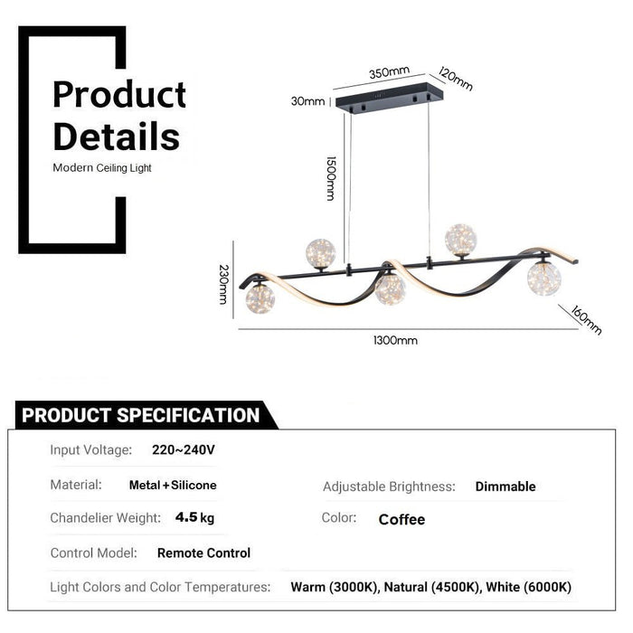 BAMDECOR AD2621 Modern Black Kitchen Island Light with Glass Globe Shade Ceiling Pendant Lights (Copy) - Amazingooh Wholesale