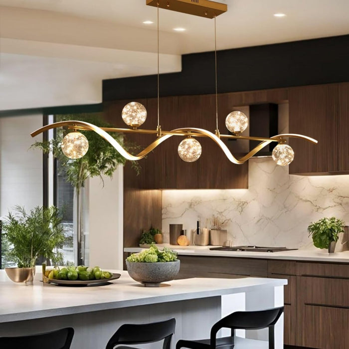 BAMDECOR AD2621 Modern Gold Kitchen Island Light with Glass Globe Shade Ceiling Pendant Lights - Amazingooh Wholesale