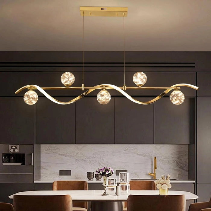 BAMDECOR AD2621 Modern Gold Kitchen Island Light with Glass Globe Shade Ceiling Pendant Lights - Amazingooh Wholesale