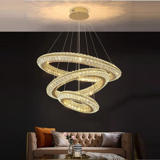 BAMDECOR C3312/3 Crystal Chandelier Living Room Chandelier Crystal Chandelier Room Dining Room lamp New Bedroom Lamps Lighting Villa Light Luxury Post (Size:100+80+60cm) - Amazingooh Wholesale