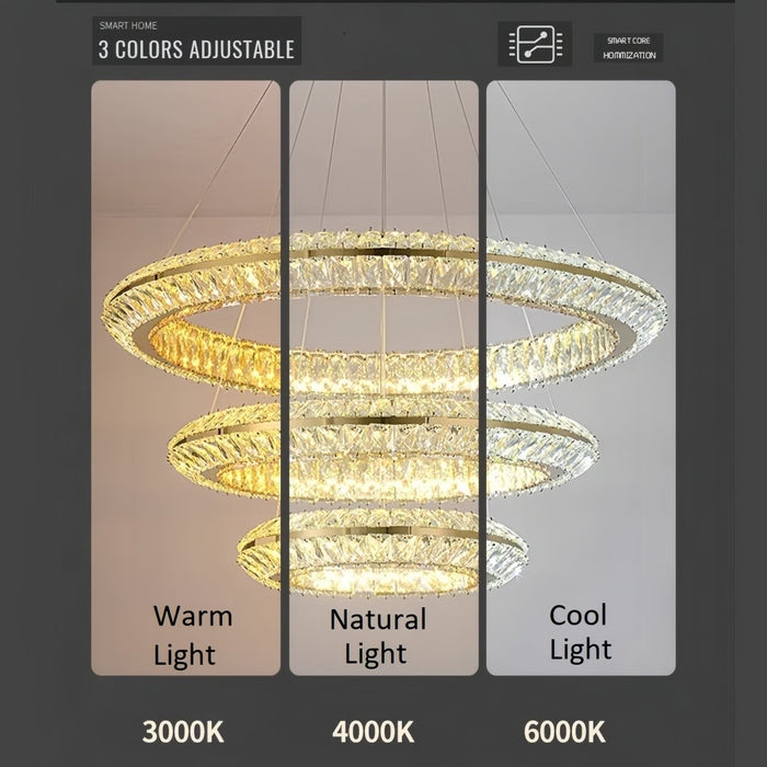 BAMDECOR C3312/3 Crystal Chandelier Living Room Chandelier Crystal Chandelier Room Dining Room lamp New Bedroom Lamps Lighting Villa Light Luxury Post (Size:100+80+60cm) - Amazingooh Wholesale