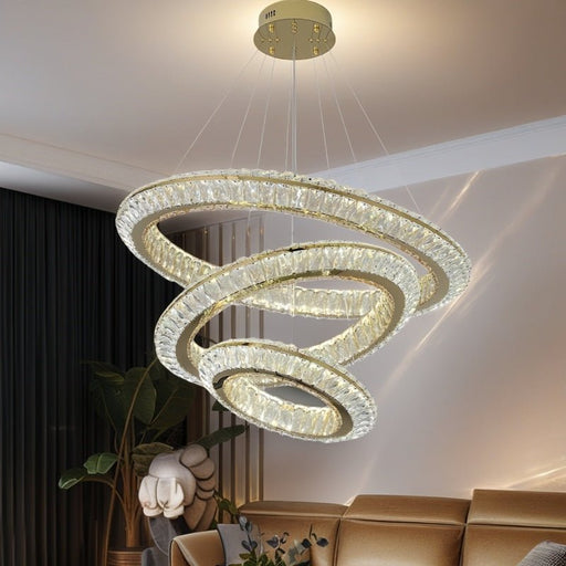 BAMDECOR C3312/3 Crystal Chandelier Living Room Chandelier Crystal Chandelier Room Dining Room lamp New Bedroom Lamps Lighting Villa Light Luxury Post (Size:100+80+60cm) - Amazingooh Wholesale