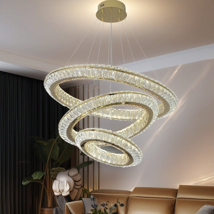 BAMDECOR C3312/3 Crystal Chandelier Living Room Chandelier Crystal Chandelier Room Dining Room lamp New Bedroom Lamps Lighting Villa Light Luxury Post (Size:100+80+60cm) - Amazingooh Wholesale