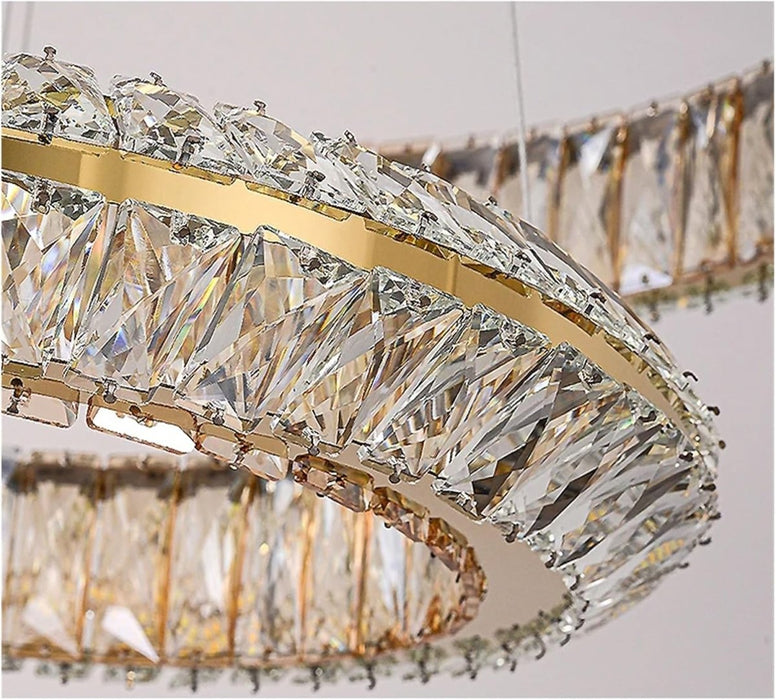 BAMDECOR C3312/3 Crystal Chandelier Living Room Chandelier Crystal Chandelier Room Dining Room lamp New Bedroom Lamps Lighting Villa Light Luxury Post (Size:100+80+60cm) - Amazingooh Wholesale