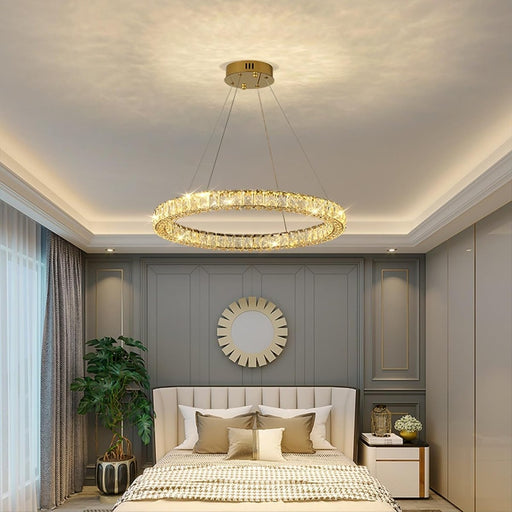 BAMDECOR C3313/1 Modern Crystal Chandeliers Lighting Fixtures Contemporary Round Chandelier Lighting Fixtures Crystal Pendant Ceiling Lights(Gold) - Amazingooh Wholesale