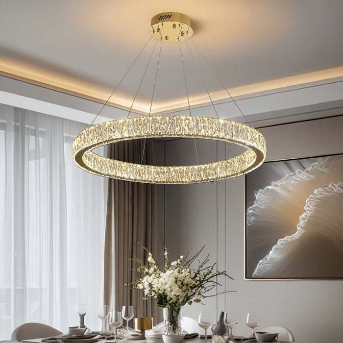 BAMDECOR C3313/1 Modern Crystal Chandeliers Lighting Fixtures Contemporary Round Chandelier Lighting Fixtures Crystal Pendant Ceiling Lights(Gold) - Amazingooh Wholesale