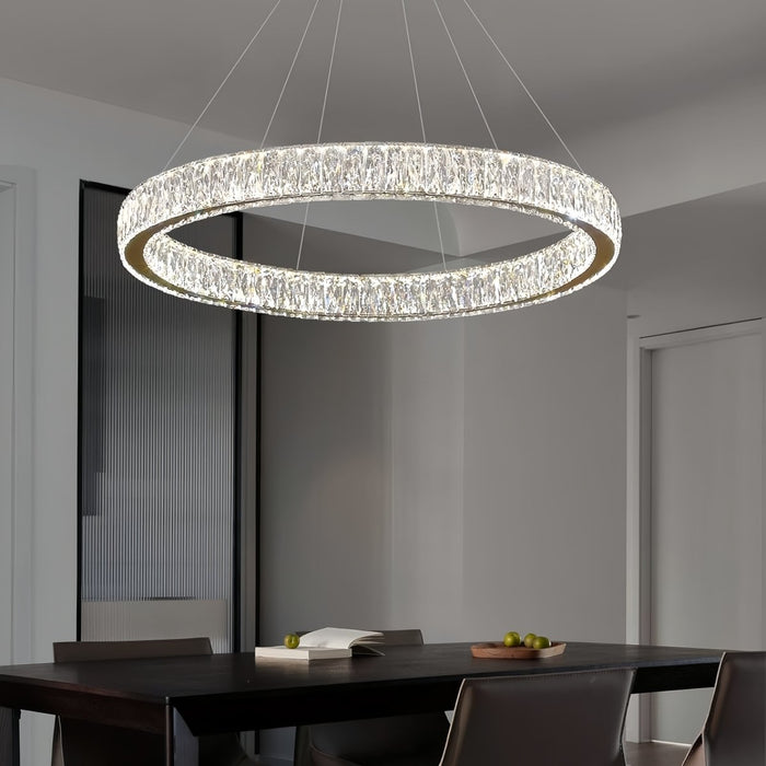 BAMDECOR C3313/1 Modern Crystal Chandeliers Lighting Fixtures Contemporary Round Chandelier Lighting Fixtures Crystal Pendant Ceiling Lights(Gold) - Amazingooh Wholesale