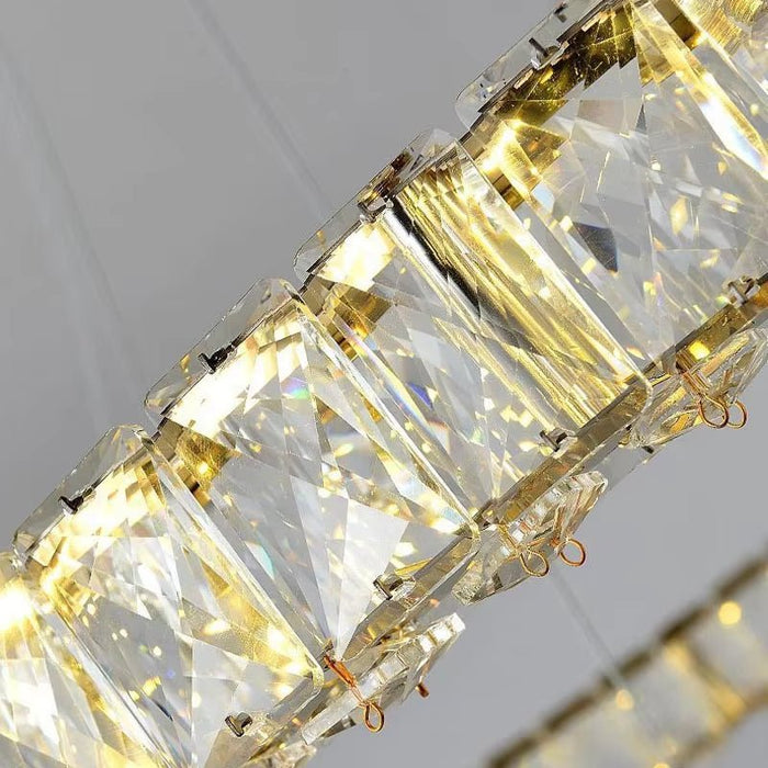 BAMDECOR C3313/2 Modern Crystal Chandeliers Lighting Fixtures Contemporary Round Chandelier Lighting Fixtures Crystal Pendant Ceiling Lights(Gold) - Amazingooh Wholesale