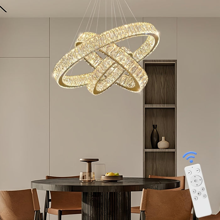BAMDECOR C3313/3 Modern Crystal Chandeliers Lighting Fixtures Contemporary Round Chandelier Lighting Fixtures Crystal Pendant Ceiling Lights(Gold) - Amazingooh Wholesale