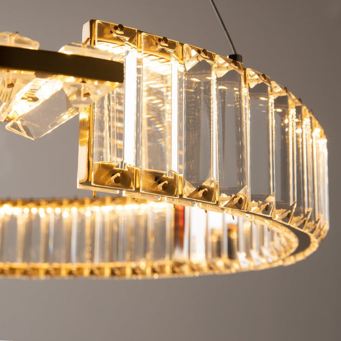 BAMDECOR C3318/1 Modern Crystal Chandeliers Lighting Fixtures Contemporary Round Chandelier Lighting Fixtures Crystal Pendant Ceiling Lights(Gold) - Amazingooh Wholesale