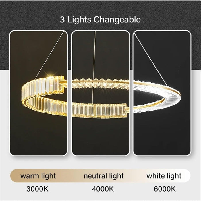 BAMDECOR C3318/1 Modern Crystal Chandeliers Lighting Fixtures Contemporary Round Chandelier Lighting Fixtures Crystal Pendant Ceiling Lights(Gold) - Amazingooh Wholesale