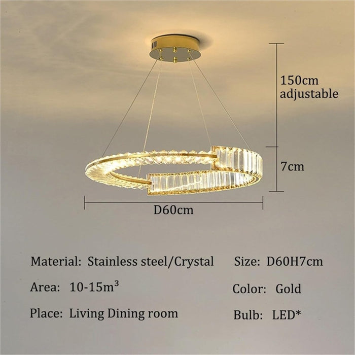 BAMDECOR C3318/1 Modern Crystal Chandeliers Lighting Fixtures Contemporary Round Chandelier Lighting Fixtures Crystal Pendant Ceiling Lights(Gold) - Amazingooh Wholesale