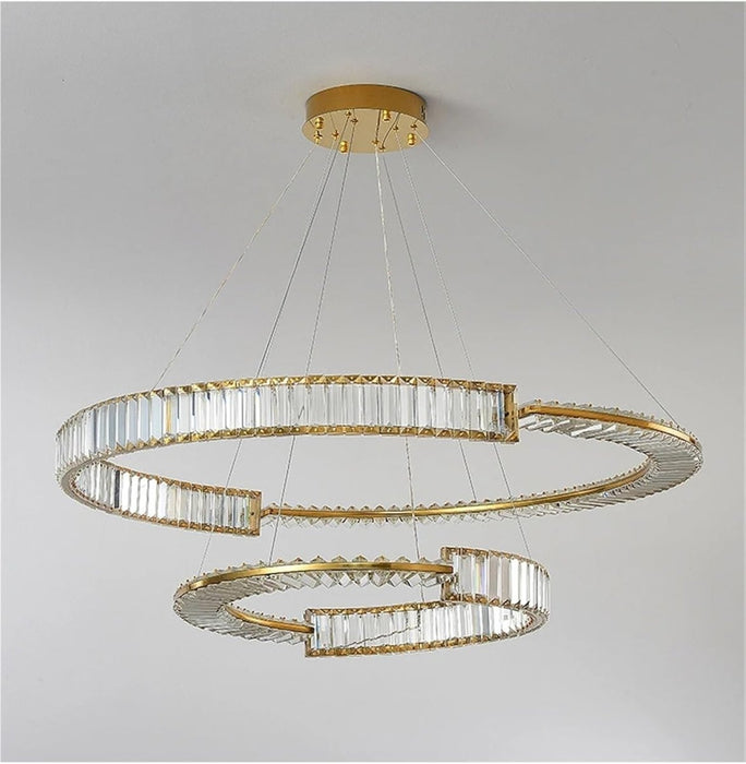 BAMDECOR C3318/2 Modern Crystal Chandeliers Lighting Fixtures Contemporary Round Chandelier Lighting Fixtures Crystal Pendant Ceiling Lights(Gold) - Amazingooh Wholesale