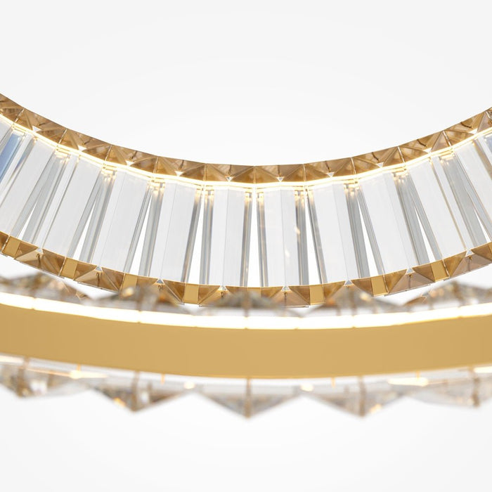 BAMDECOR C3318/2 Modern Crystal Chandeliers Lighting Fixtures Contemporary Round Chandelier Lighting Fixtures Crystal Pendant Ceiling Lights(Gold) - Amazingooh Wholesale