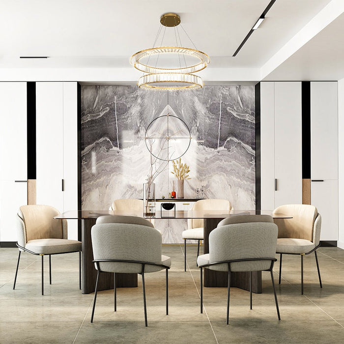 BAMDECOR C3318/2 Modern Crystal Chandeliers Lighting Fixtures Contemporary Round Chandelier Lighting Fixtures Crystal Pendant Ceiling Lights(Gold) - Amazingooh Wholesale