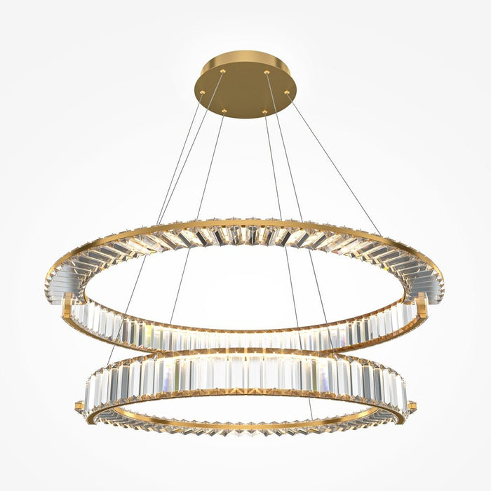 BAMDECOR C3318/2 Modern Crystal Chandeliers Lighting Fixtures Contemporary Round Chandelier Lighting Fixtures Crystal Pendant Ceiling Lights(Gold) - Amazingooh Wholesale